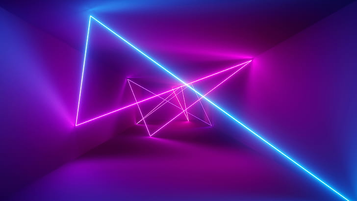 Artistic, Neon, Huawei, Light, Purple, Tunnel HD wallpaper