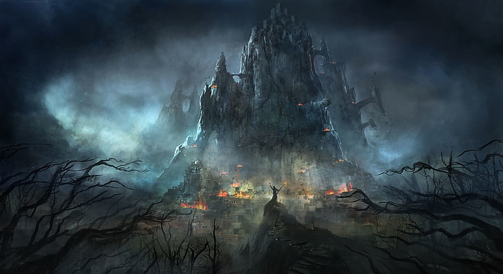 game application castle wallpaper, artwork, DeviantArt, dark fantasy
