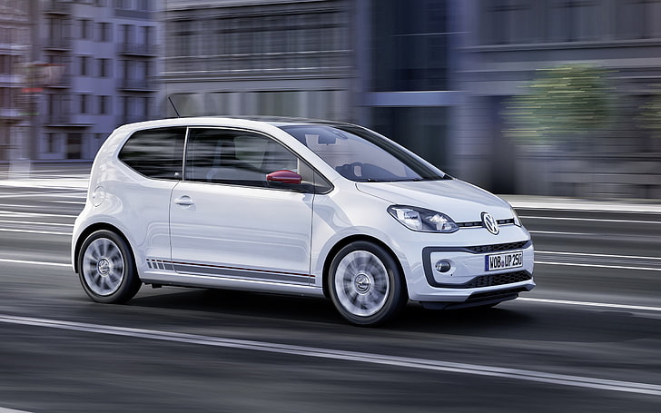 Volkswagen Up!, car, vehicle, motion blur, mode of transportation