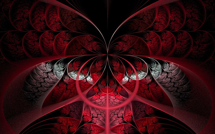 Dark Red Fractal, digital art, abstract, pattern, no people, HD wallpaper