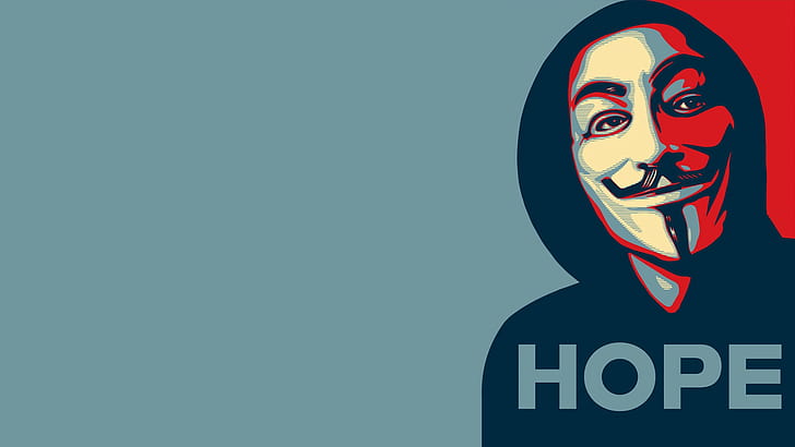 Anonymous, hacking, headshot, one person, copy space, portrait, HD wallpaper