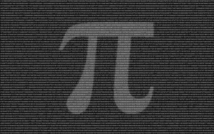gray text overlay, mathematics, pi, numbers, typography, pattern