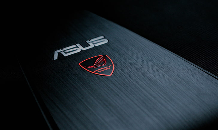 black Asus laptop, Republic of Gamers, no people, text, communication, HD wallpaper