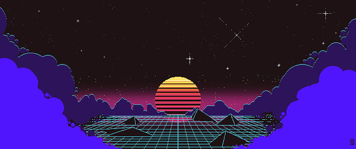 Outrun Pixel Sunset