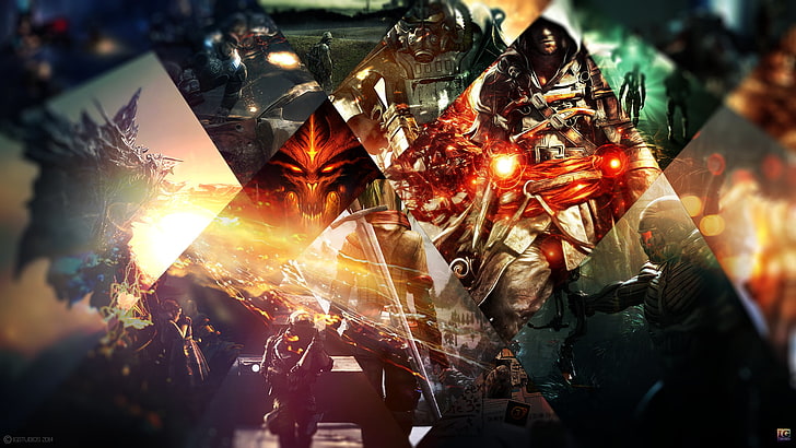 video game characters, assorted game character digital wallpaper collage