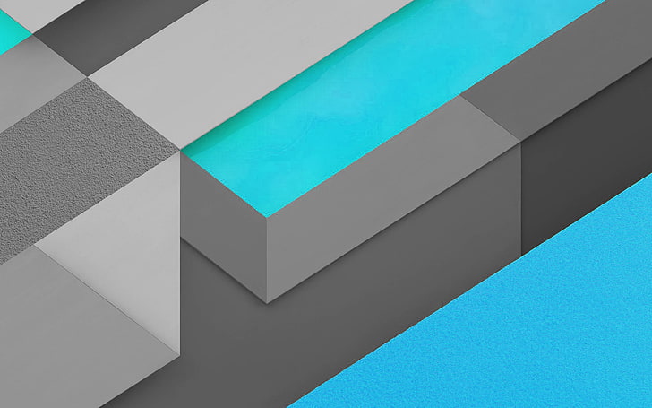 marshmallow, android, blue, triangle, pattern, no people, indoors, HD wallpaper