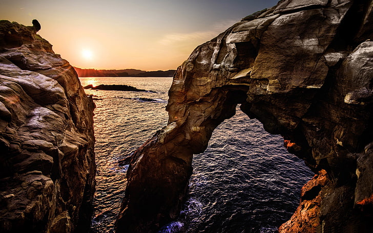 Elephant nose rock sunset-Scenery High Quality Wal.., sea, water, HD wallpaper