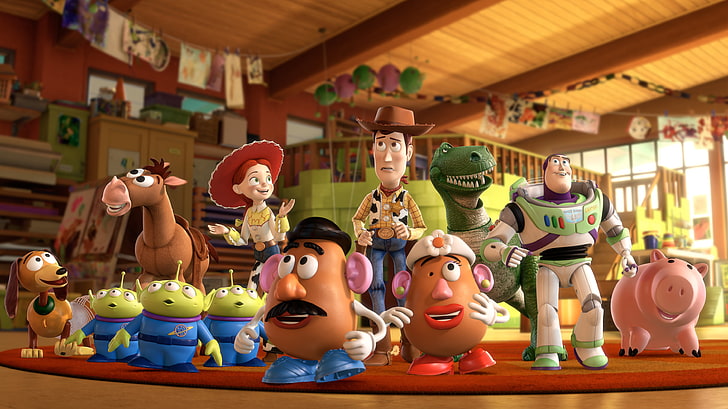 Toy Story characters illustration, cartoon, heroes, Buzz, Toy Story 3, HD wallpaper