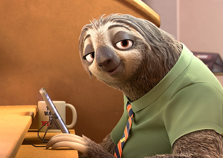 Zootopia, sloth, Best Animation Movies of 2016, cartoon, HD wallpaper