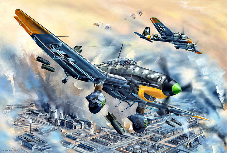 attack, Dive bomber, Stuka, specialized, SC 250, bombs, SC50, HD wallpaper