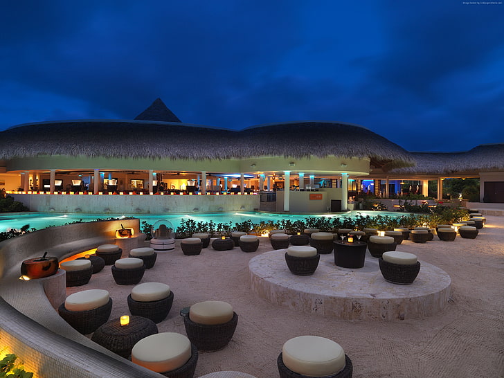 cafe, resort, Punta Kana, Paradisus Palma Real, travel, Best Hotels of 2017, HD wallpaper
