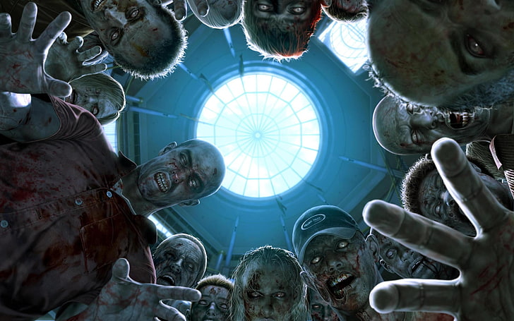 Left 4 Dead wallpaper, Dead Rising, indoors, ceiling, low angle view, HD wallpaper
