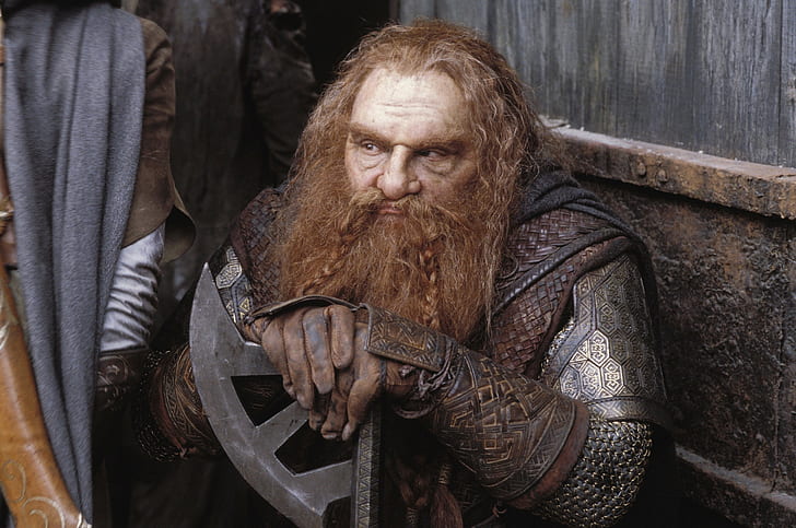 the lord of the rings gimli axes beards moustache dwarfs