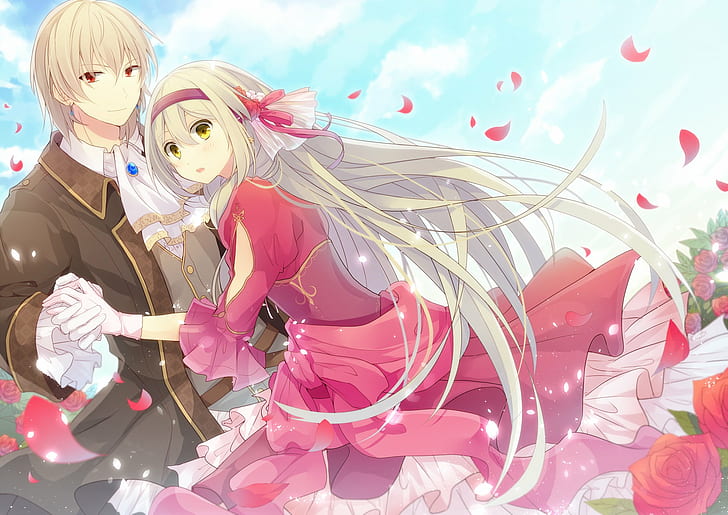 Hd Wallpaper Anime Beautiful Boy Couple Dance Dress Flower