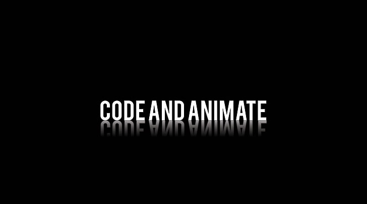 black background with code and animate text overlay, minimalism