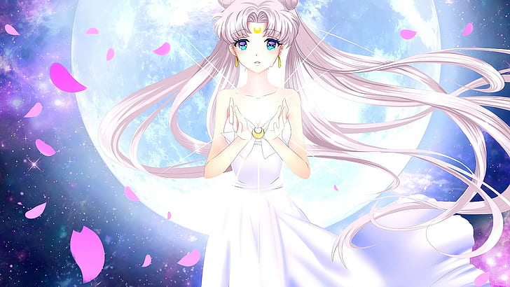 HD wallpaper: anime, anime girls, Moon, Sailor Moon, flower petals, Queen  Serenity | Wallpaper Flare