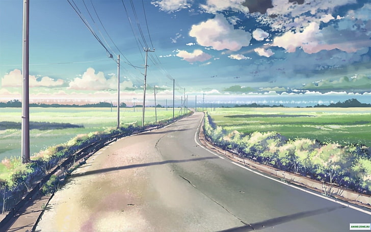 anime, 5 Centimeters Per Second, sky, cloud - sky, nature, water