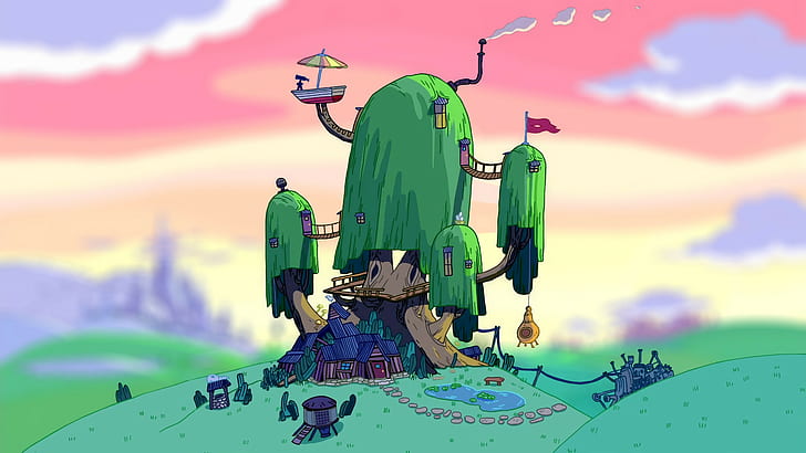 art, Adventure time, Jake, Finn, tree house