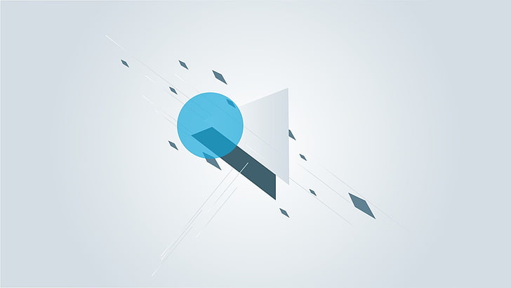 round blue and white triangular logo, vector, graphic design, HD wallpaper