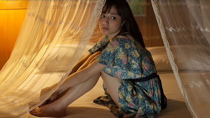 Asian, women, Japan, Yumi Sugimoto, model, one person, curtain