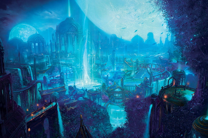 buildings illustration, World of Warcraft, fantasy art, video games