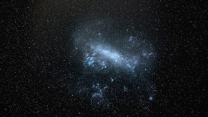 Magellanic cloud, galaxy scenery, space, 2560x1440, star, HD wallpaper