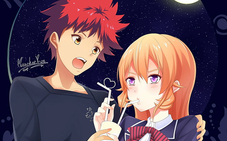 Anime, Food Wars: Shokugeki no Soma, Erina Nakiri, Sōma Yukihira, HD wallpaper