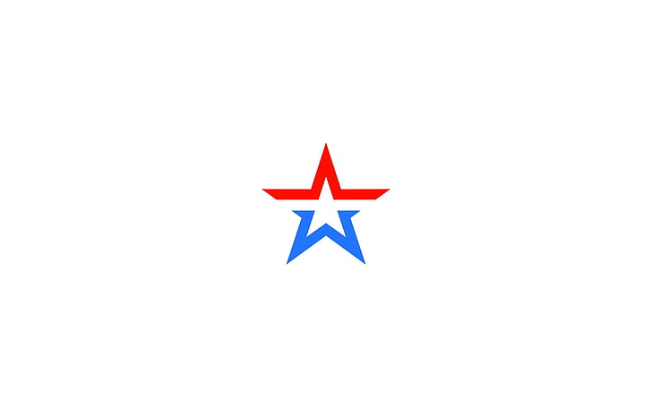 red and blue star logo, Russian Army, minimalism, military, studio shot