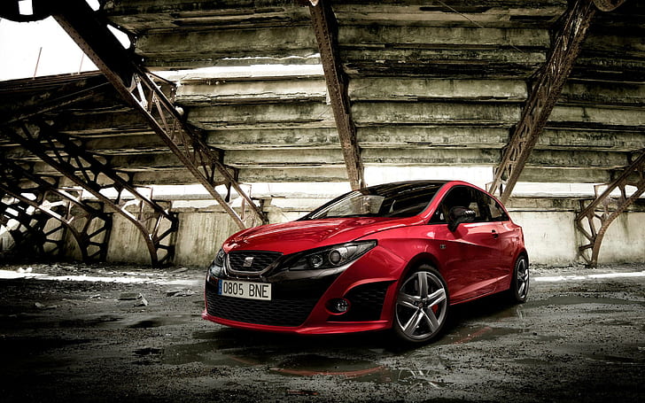 Seat ibiza bocanegra, red seat brand car, cars, other cars, HD wallpaper