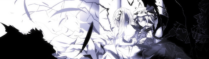 Touhou, white clothing, wings, anime girls, Flandre Scarlet, HD wallpaper