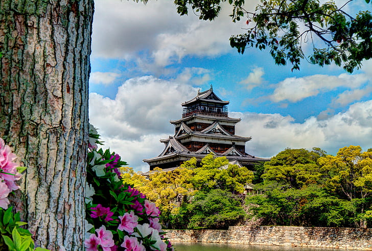 hiroshima castle, HD wallpaper