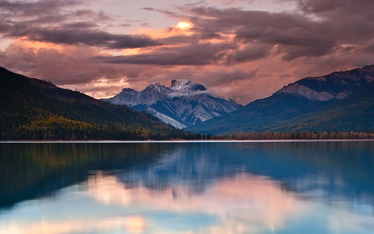 landmark photography of mountain, nature, landscape, lake, mountains, HD wallpaper