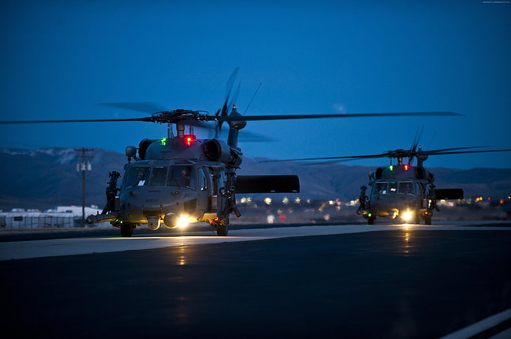 U.S. Air Force, Sikorsky UH-60 Black Hawk, helicopter, transportation, HD wallpaper