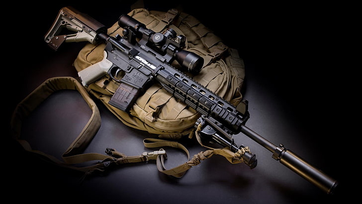 military, business, man, black, male, person, assault rifle