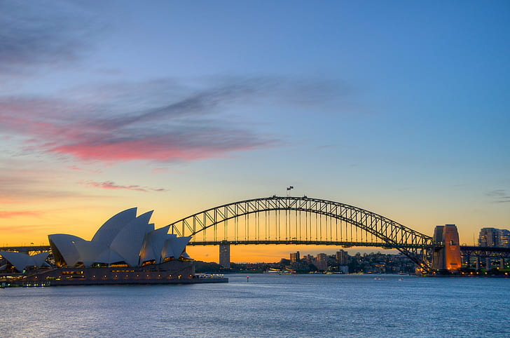 Sydney Australia view during dawn, sydney  australia, sydney harbour bridge, HD wallpaper