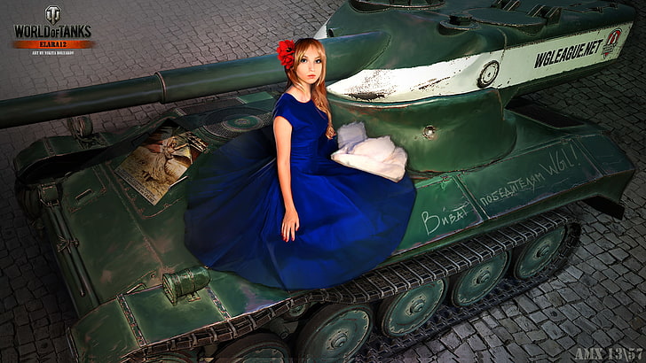 World of Tanks wallpaper, girl, France, dress, WoT, Wargaming.Net HD wallpaper