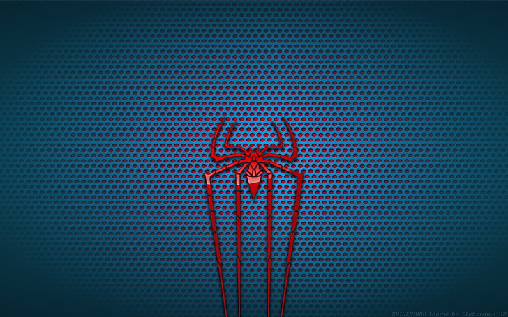 spider man, red, no people, indoors, blue, close-up, pattern, HD wallpaper