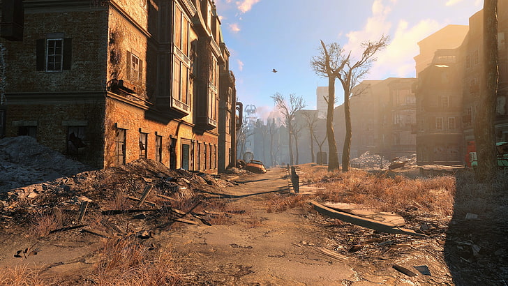 brown building, Fallout 4, Boston, building exterior, architecture