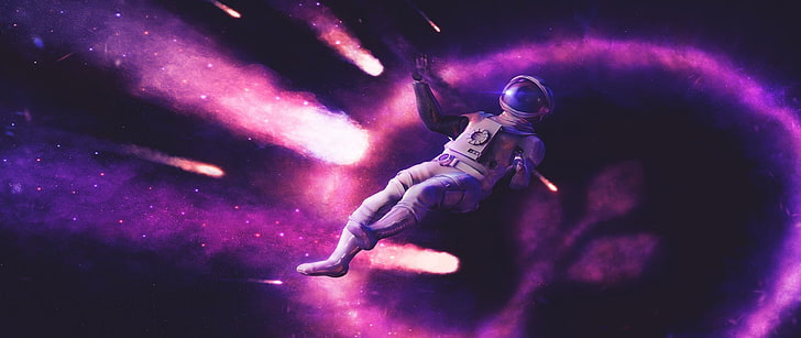 astronaut suit, ultra-wide, space, space art, science fiction, HD wallpaper