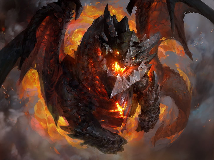 dragon wallpaper, Deathwing, World of Warcraft: Cataclysm, video games, HD wallpaper