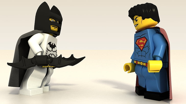 Batman and Superman Lego minifigures, Figurine, Toy, HD wallpaper