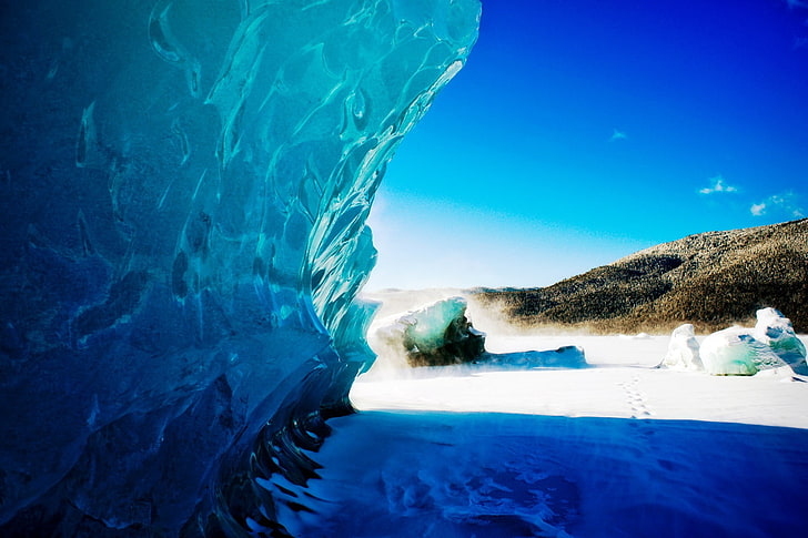 nature, landscape, ice, snow, water, blue, scenics - nature, HD wallpaper
