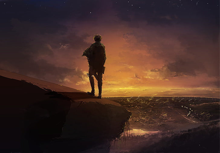 HD wallpaper: man standing on cliff digital wallpaper, Anime, Attack On  Titan | Wallpaper Flare