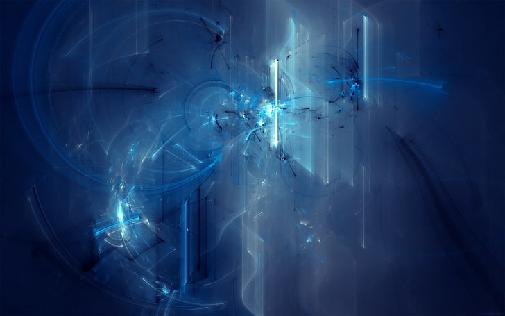 blue abstract wallpaper, science, technology, motion, futuristic, HD wallpaper