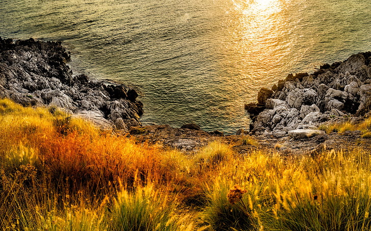 landscape photography of seashore, Sunrise, Mediterranean Sea