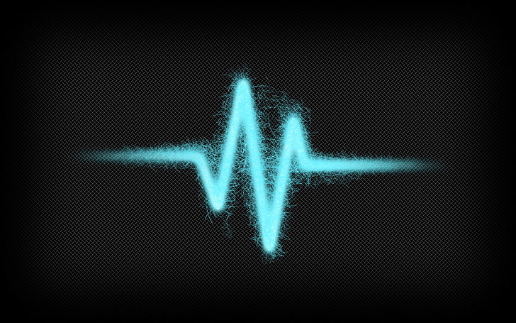 heartbeat line wallpaper, blue, black, momentum, illustration, HD wallpaper