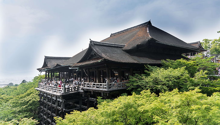ancient, architecture, asia, famous, japan, japanese, kiyomizu dera, HD wallpaper