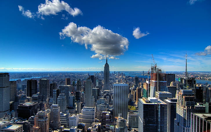 city, New York City, Manhattan, cityscape, skyscraper, HD wallpaper