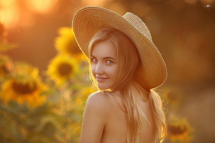 girl, smile, hat, Dasha, Dmitry Arhar, HD wallpaper