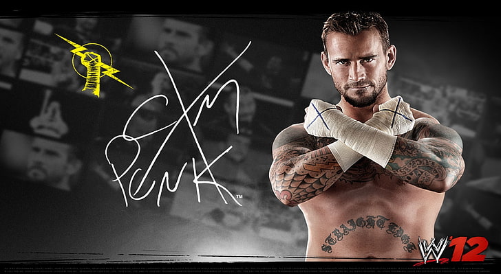 CM_Punk_WWE12, CXM Penk wallpaper, Sports, Wrestling, 2012, cm punk, HD wallpaper